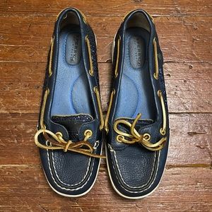 Never worn✨ blue sparkly sperry top slider